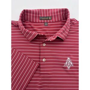 Peter Millar Summer Comfort Mens XL Polo Shirt Salmon Coral Striped Short Sleeve